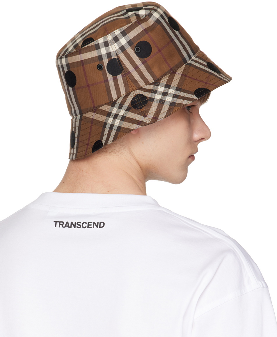 Burberry Brown Polka Dot Check Bucket Hat Burberry display picture 1