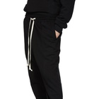 The Viridi-anne Black Cotton Fleece Lounge Pants