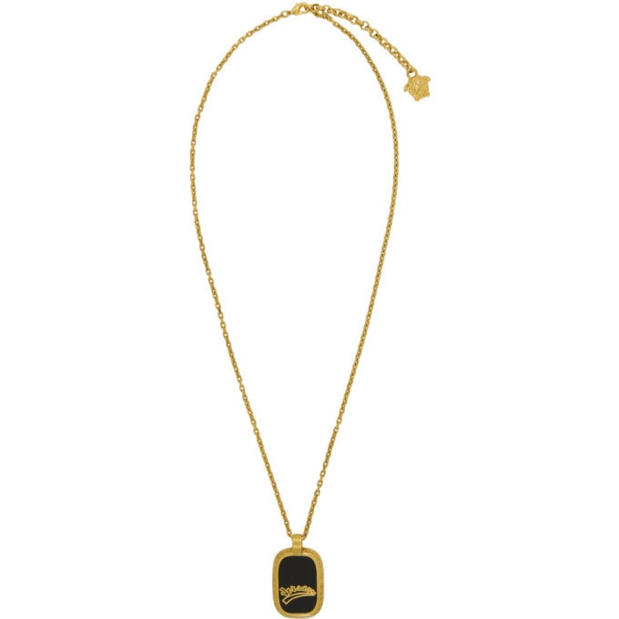 Photo: Versace Gold Varsity Dog Tag Necklace