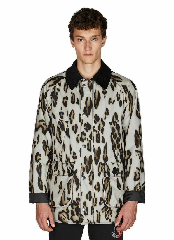 Photo: x Barbour Wight Leopard Print Waxed Jacket in White