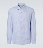 Brunello Cucinelli Linen and cotton-blend shirt