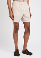 Paige Teague Striped Cotton Shorts Ecru