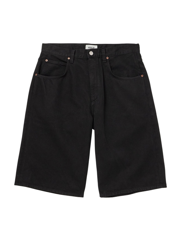 Photo: AGOLDE - Fusion Straight-Leg Denim Shorts - Black