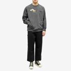 Undercover Men's Embroidered Hand Crew Knit in Charcoal