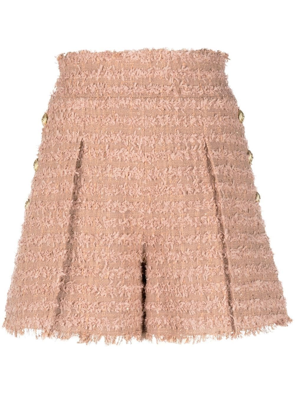 Balmain Girls Logo Button Shorts in White