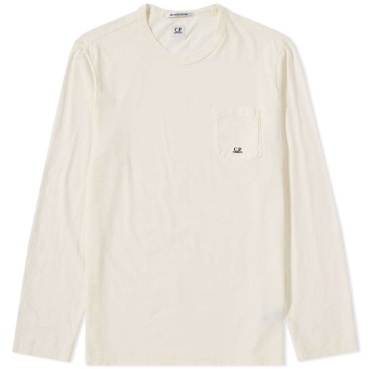 Photo: C.P. Company Long Sleeve Pocket LogoTee White