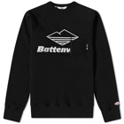Battenwear Men's Team Reach Up Crew Sweat in Black
