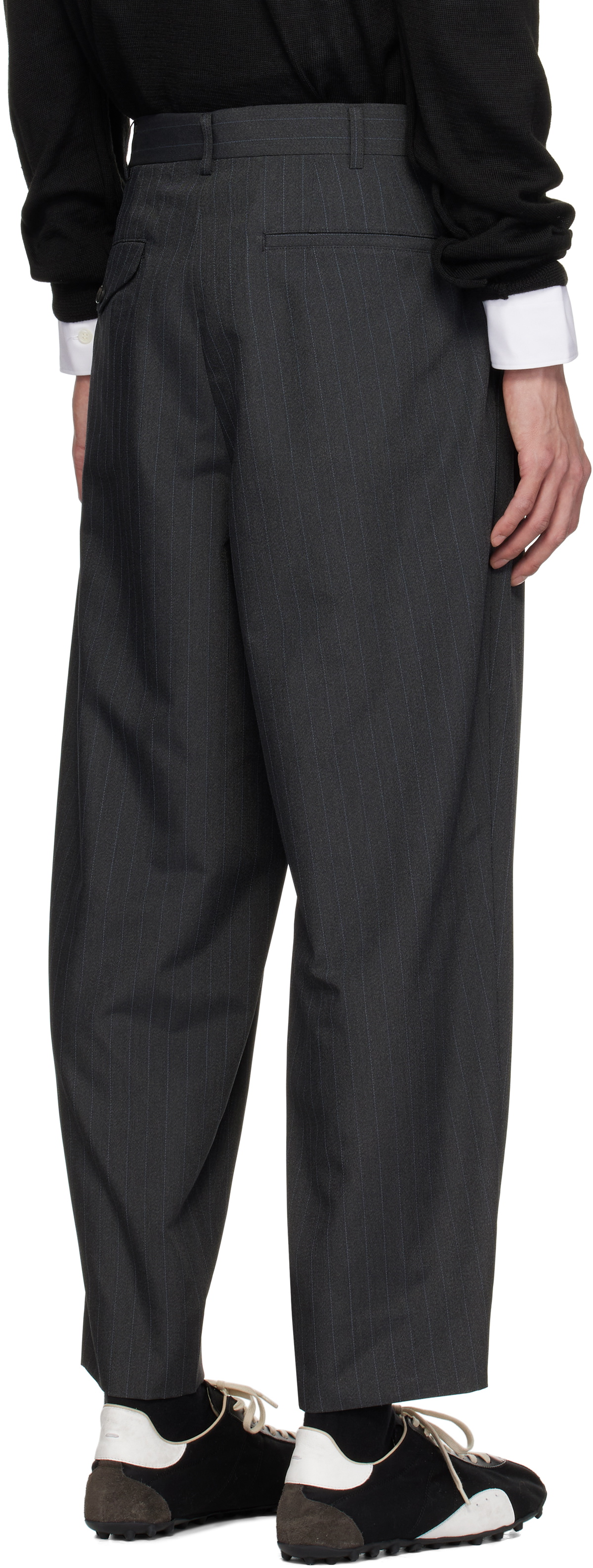 Comme des Garçons Homme Deux Gray Pinstripe Trousers