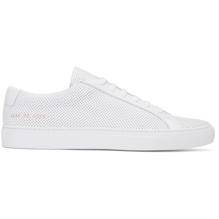 Photo: Common Projects White Perforated Original Achilles Low Sneakers