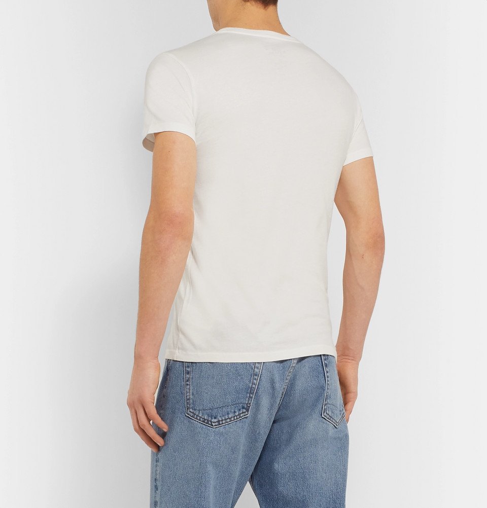 RRL - Slim-Fit Logo-Print Cotton-Jersey T-Shirt - White RRL