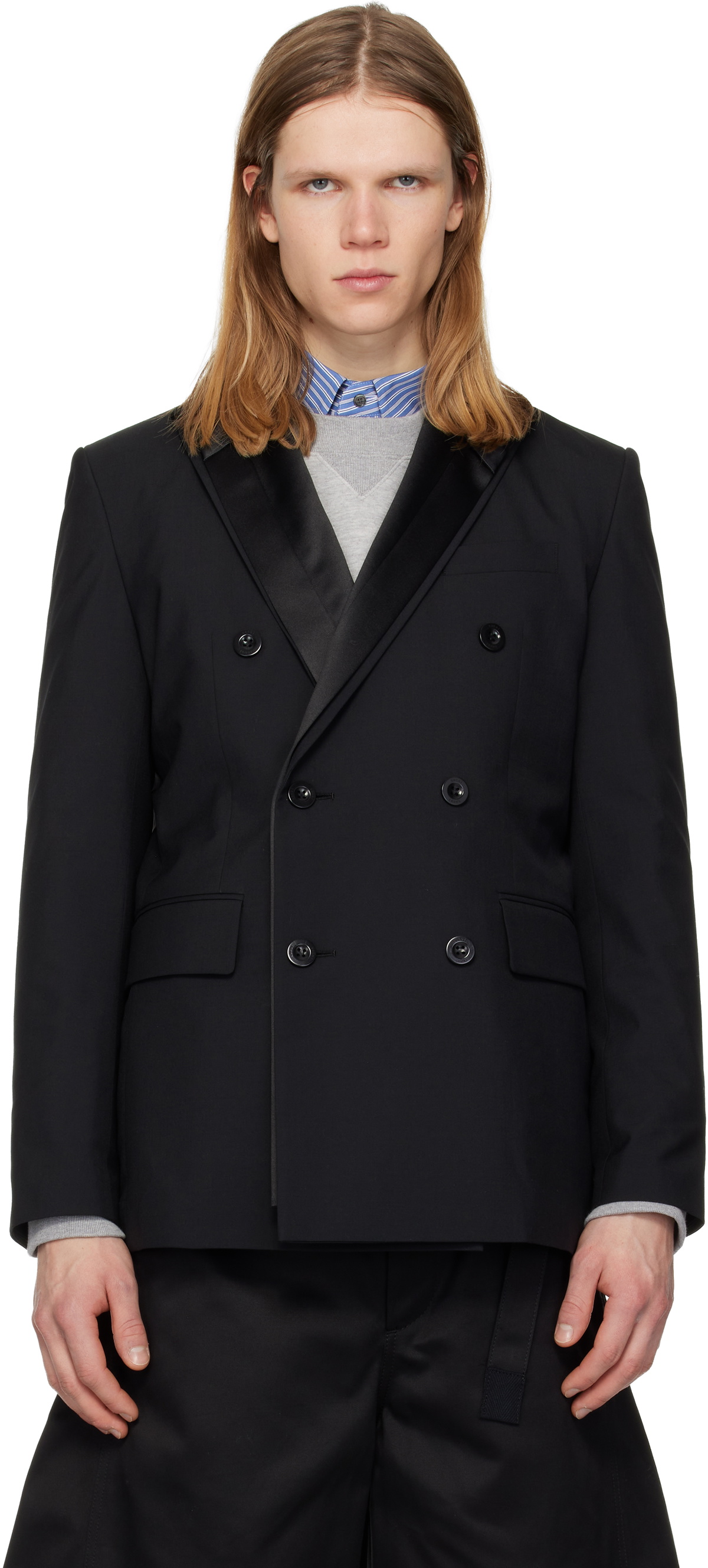 sacai Black Suiting Blazer