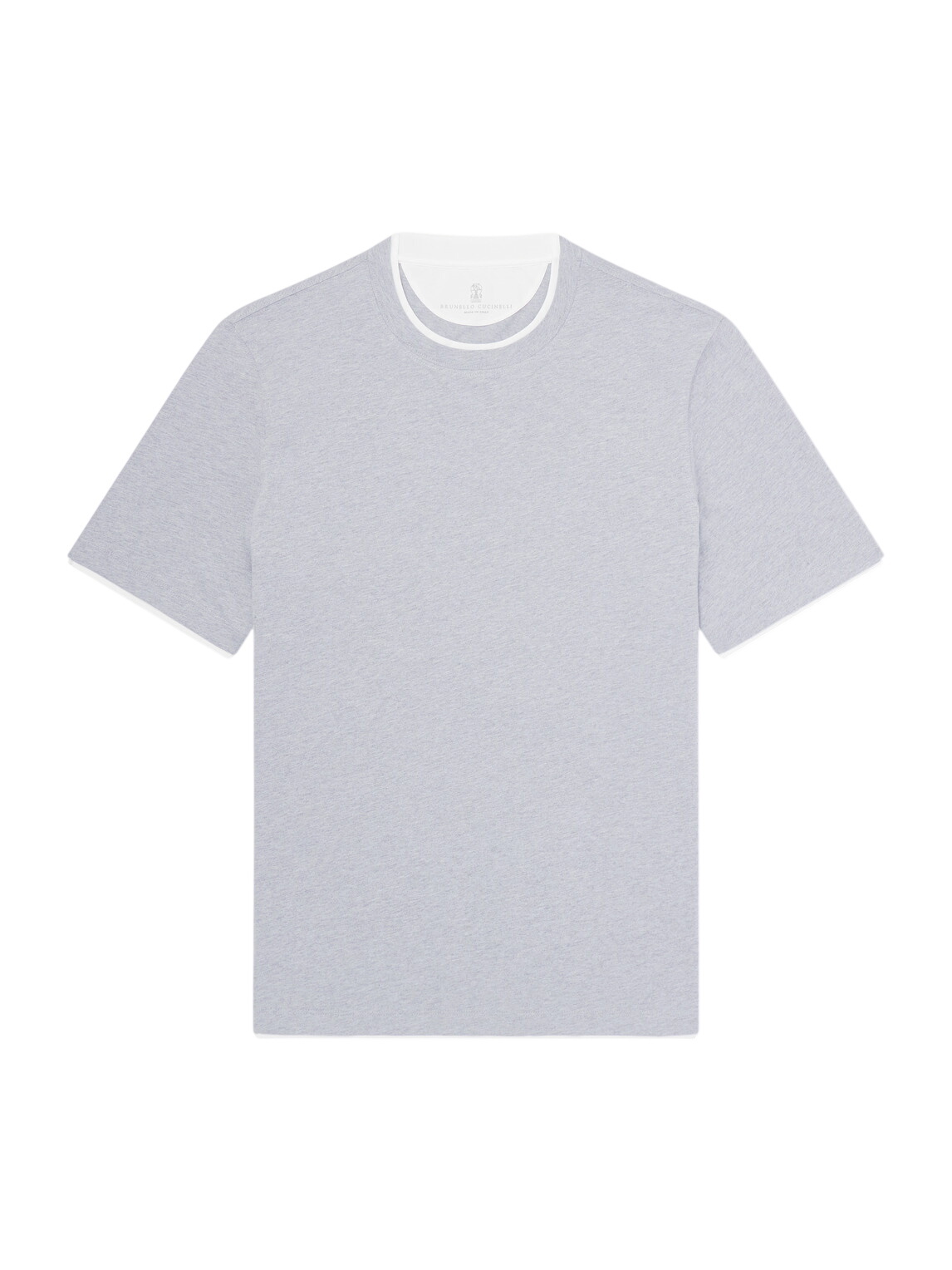 Brunello Cucinelli - Logo-Embroidered Mélange Cotton-Jersey Mock