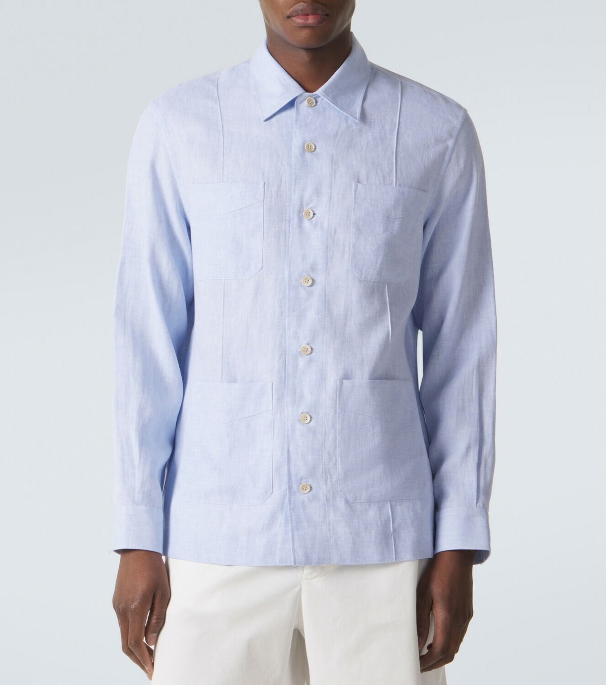 Brunello Cucinelli Linen and cotton-blend shirt