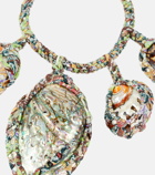 Chloe - Larry shell-embellished crêpe de chine necklace