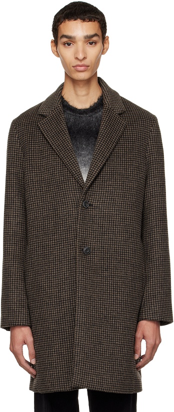 Photo: Vince Black & Brown Houndstooth Classic Coat