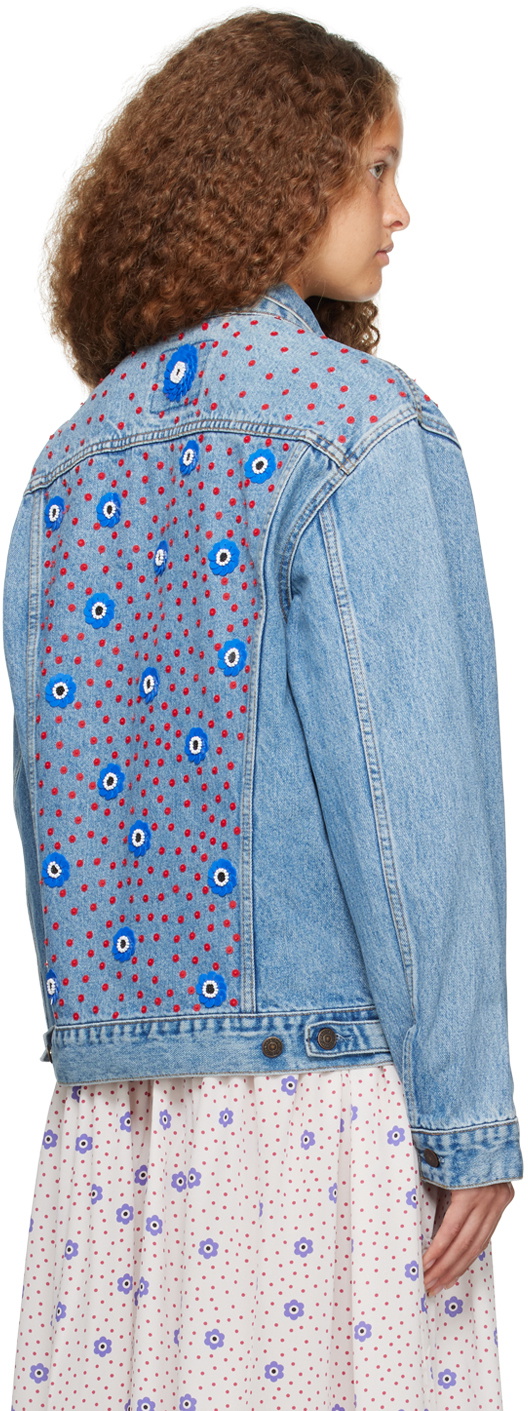 Caro Editions Blue Daisy Denim Jacket