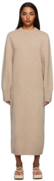 Arch The SSENSE Exclusive Beige Wool & Cashmere Crewneck Dress