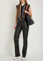 Versace Straight-leg Leather Trousers Black