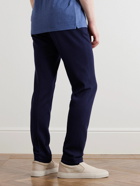 Thom Sweeney - Tapered Pleated Wool and Cotton-Blend Twill Drawstring Trousers - Blue