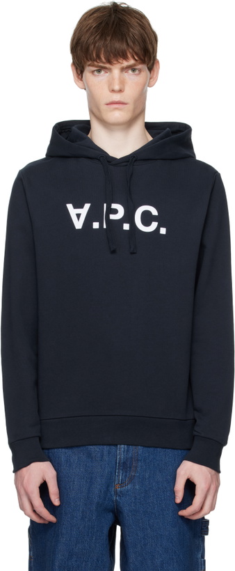 Photo: A.P.C. Navy Standard Grand 'VPC' Hoodie
