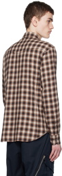 TOM FORD Brown Western Check Shirt
