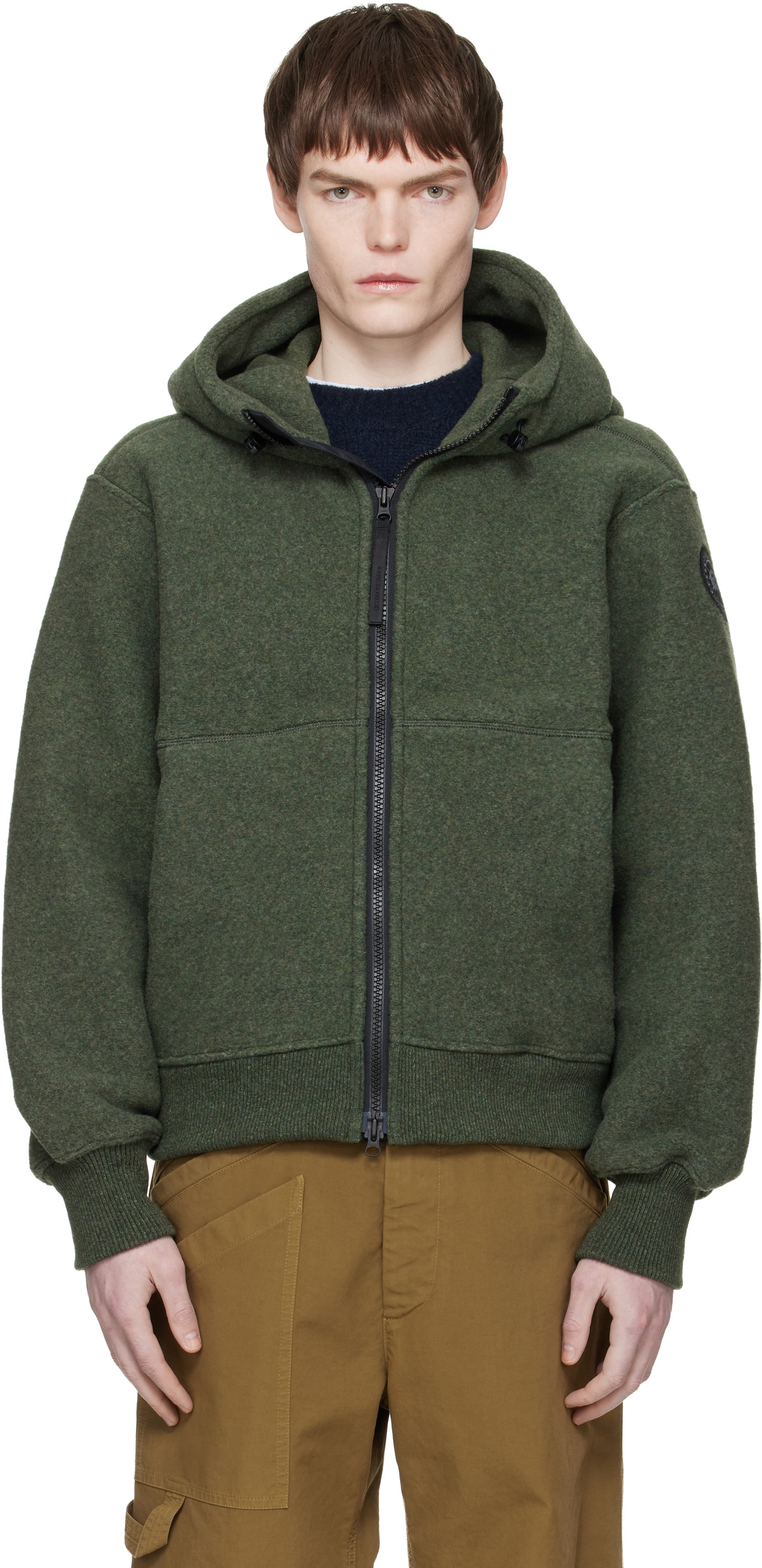 Canada Goose Khaki 'Black Label' Chilliwack Fleece Bomber Jacket