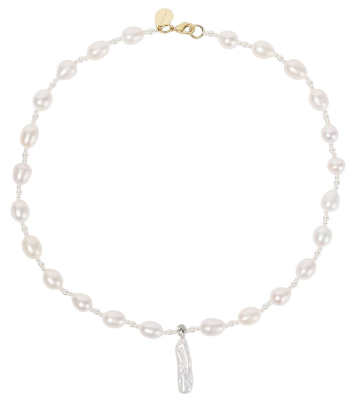 Photo: Simone Rocha Staccato pearls and faux pearls pendant necklace