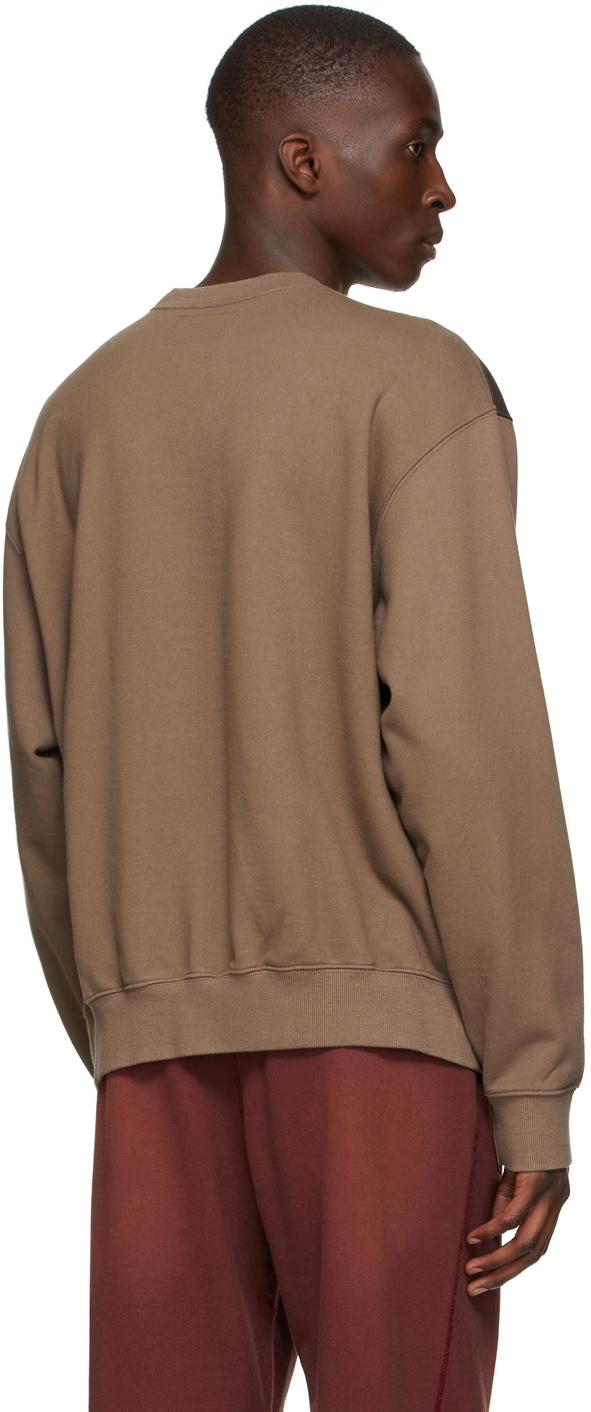 Awake NY Brown Two-Tone Split City Sweatshirt