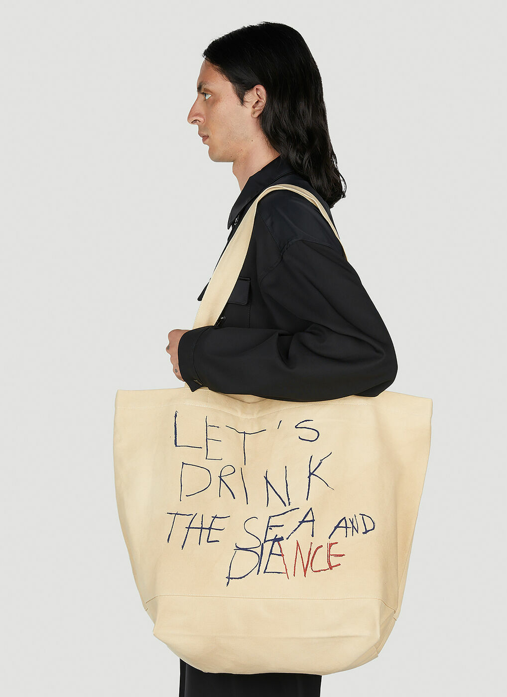 slogan-print zip-fastening backpack