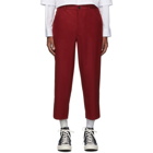 Comme des Garcons Shirt Red Extra Fine Wool Trousers