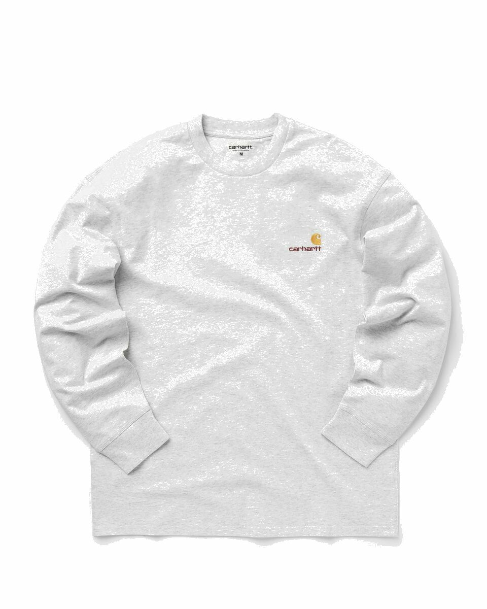 Photo: Carhartt Wip L/S American Script T Shirt Grey - Mens - Longsleeves