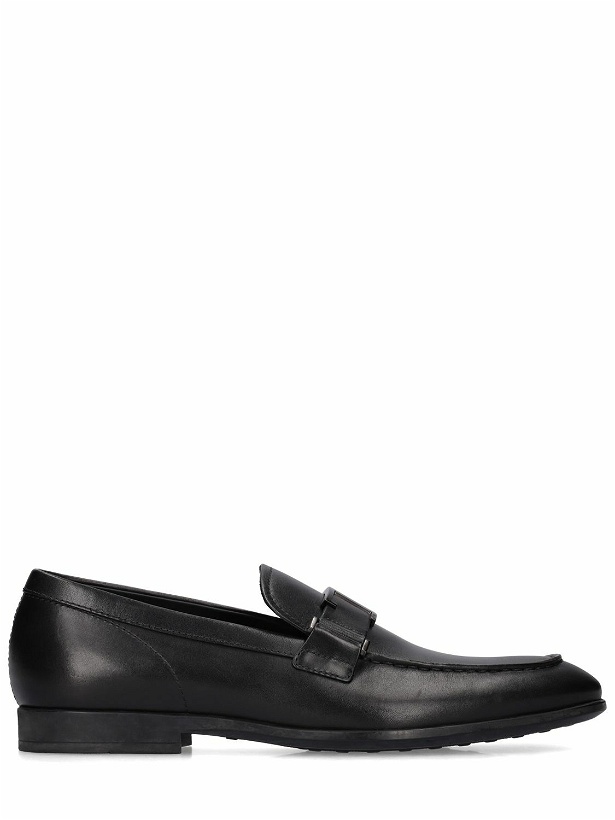 Photo: TOD'S - Logo Leather Loafers
