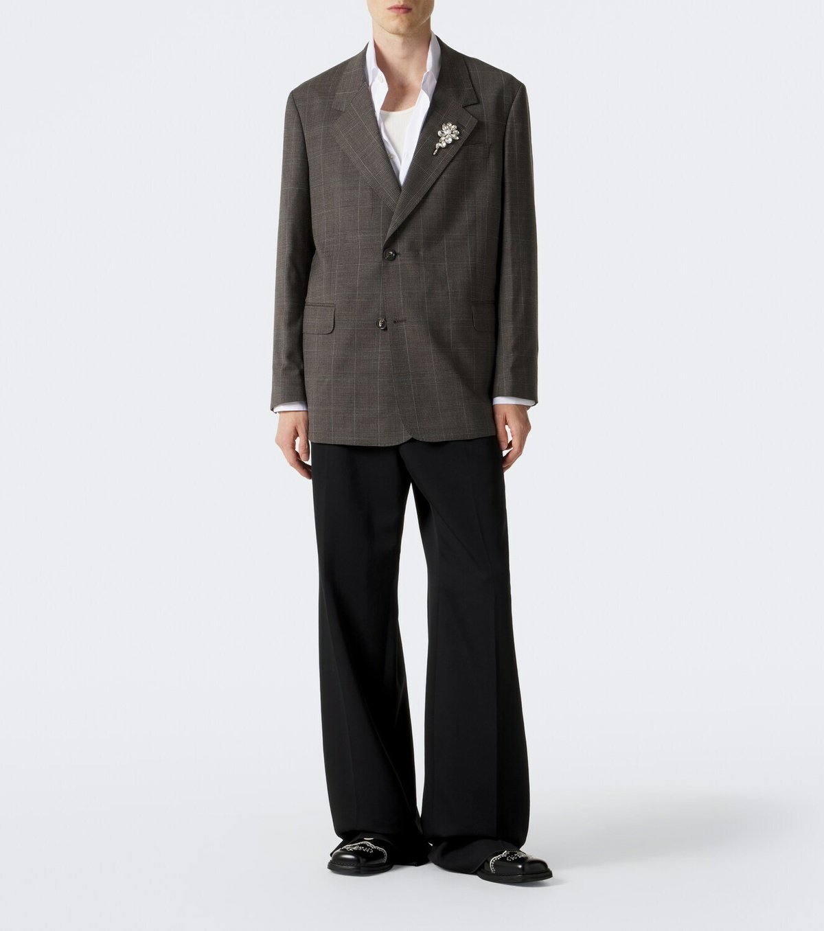 Simone Rocha Checked embellished wool blazer
