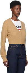 BAPE Tan Cropped Cardigan