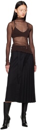 LVIR SSENSE Exclusive Black Belted Midi Skirt