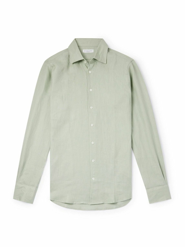 Photo: Richard James - Slim-Fit Linen Shirt - Green