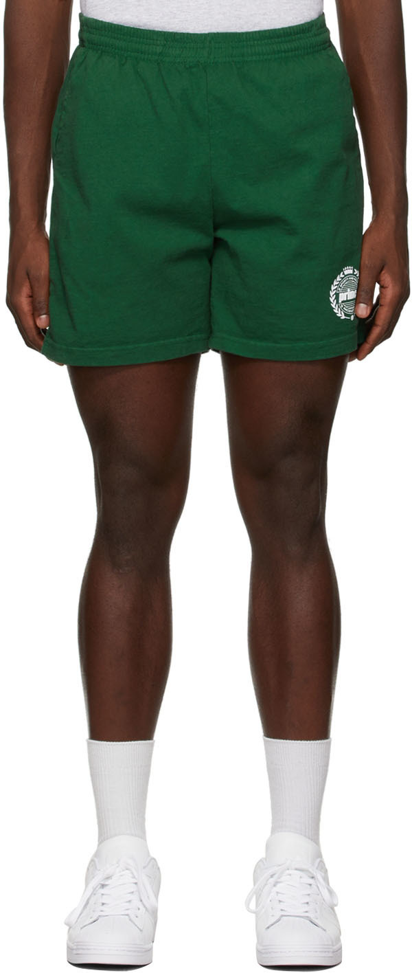 Sporty & Rich Green Prince Edition Crest Gym Shorts Sporty & Rich