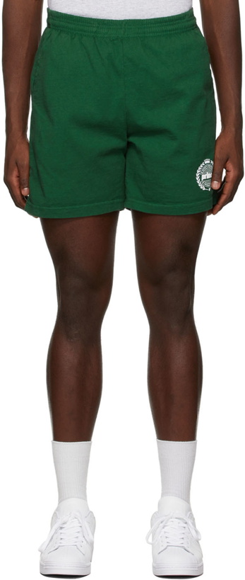 Photo: Sporty & Rich Green Prince Edition Crest Gym Shorts