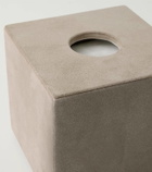 Michaël Verheyden Niez Cube suede and wooden tissue box