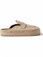 JW Anderson - Leather-Trimmed Suede Backless Espadrilles - Neutrals