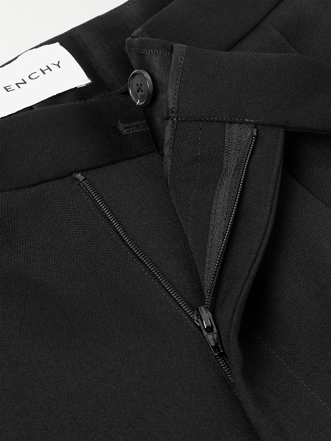 Givenchy - Straight-Leg Pleated Grain De Poudre Wool Trousers - Black
