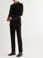 TOM FORD - Shelton Slim-Fit Pinstriped Cotton-Velvet Suit Jacket - Green