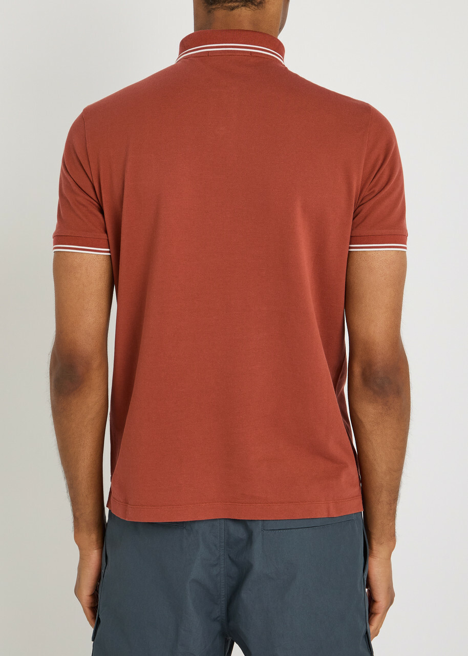 Stone Island Piqué Cotton Polo Shirt Red