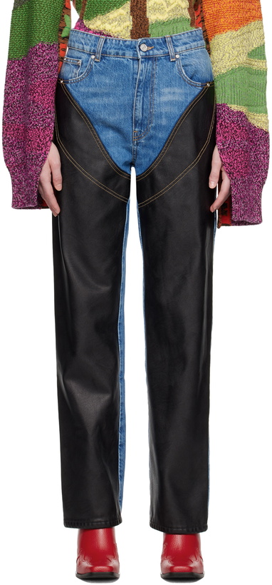 Photo: Stella McCartney Blue & Black Paneled Jeans