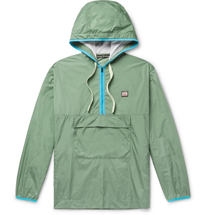 Photo: Acne Studios - Osaze Logo-Appliquéd Nylon Hooded Anorak - Men - Gray green