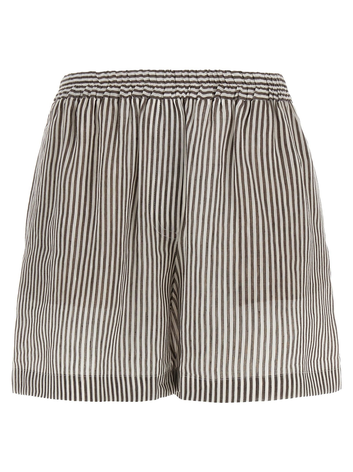 Brunello Cucinelli Blue Linen Bermuda Shorts main image 1
