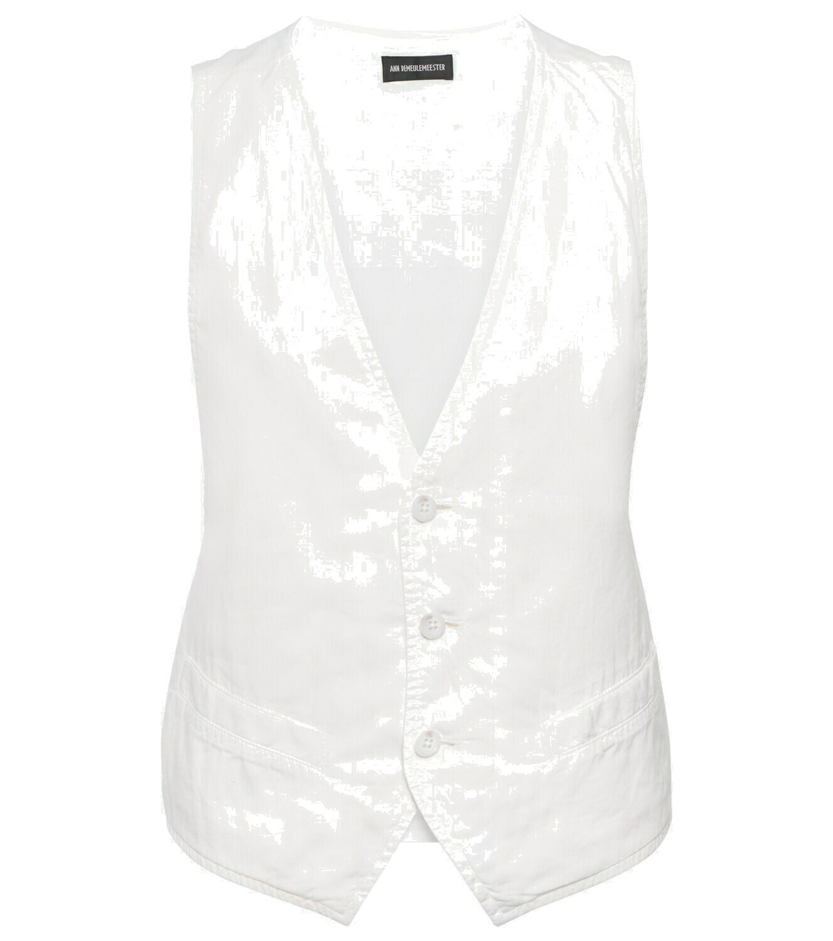 【関税込み】Ann Demeulemeester ホワイト Lut ベスト Ann Demeulemeester - Lut cotton voile vest Ann Demeulemeester