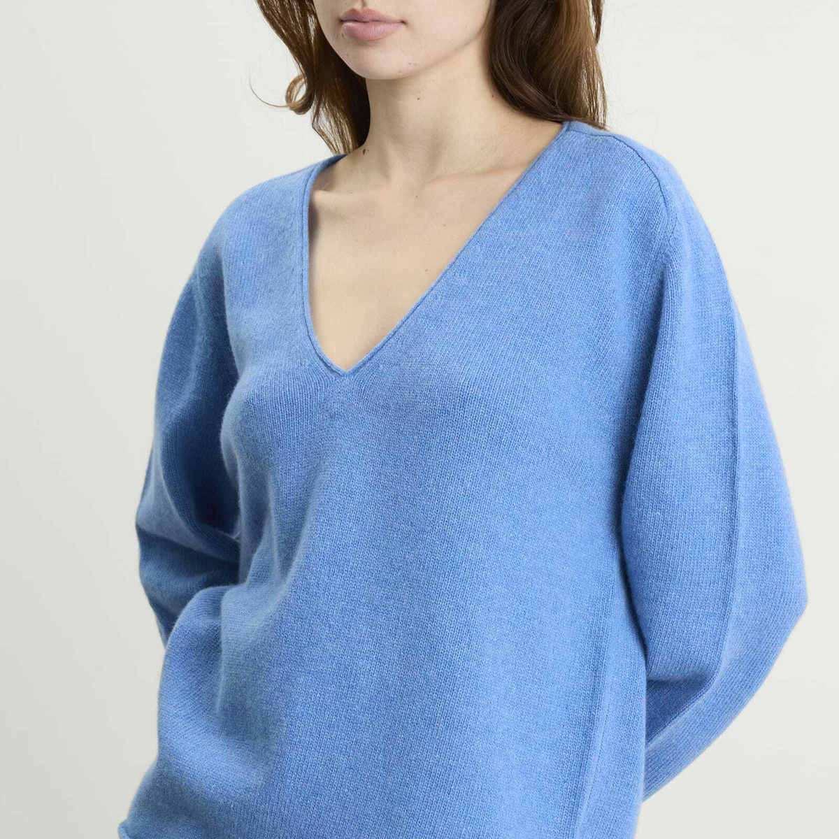 Nothing Written Women's Cerin Deep V-Neck Pullover in Blue
