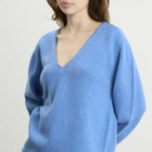 Nothing Written Women's Cerin Deep V-Neck Pullover in Blue