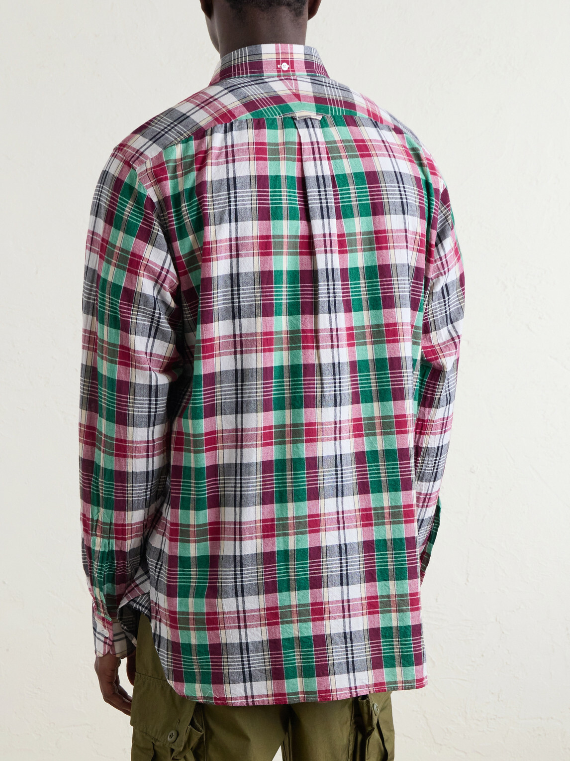 Drake's - Button-Down Collar Checked Cotton Shirt - Multi